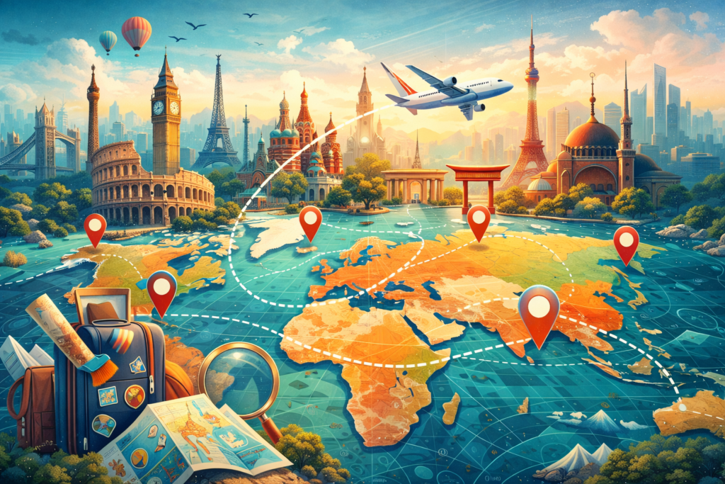 Avrupa ve Asya’dan ikonik şehirleri kapsayan, macera ve keşif temalı yurt dışı gezi rotaları görseli